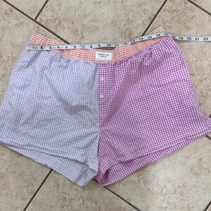 American Eagle Outfitters Pink and Purple Gingham Women's Athletic Shorts